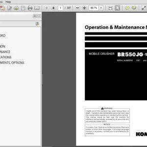 KOMATSU BR550JG-1 MOBILE CRUSHER OPERATION & MAINTENANCE MANUAL (SN:1067 & UP) KOMATSU BR550 JG-1 - PDF DOWNLOAD