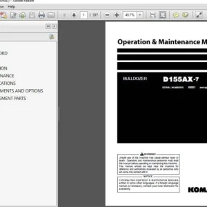 KOMATSU D155AX-7 BULLDOZER OPERATION & MAINTENANCE MANUAL (SN:90001 and up) KOMATSU D155AX-7 - PDF DOWNLOAD