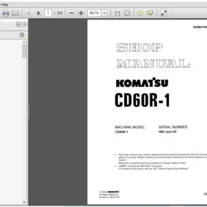 KOMATSU CD60R-1 SERVICE REPAIR MANUAL (SN:1801 & UP) KOMATSU CD60R 1 - PDF DOWNLOAD