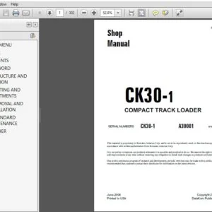 KOMATSU CK30-1 COMPACT TRACK LOADER SERVICE REPAIR MANUAL (SN:A30001 & UP) KOMATSU CK30-1 - PDF DOWNLOAD