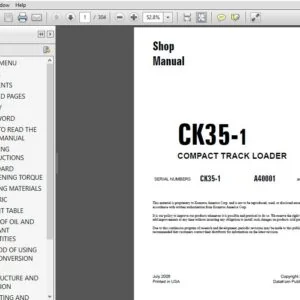 KOMATSU CK35-1 COMPACT TRACK LOADER SERVICE REPAIR MANUAL (SN:A40001 & UP) KOMATSU CK35 1 - PDF DOWNLOAD