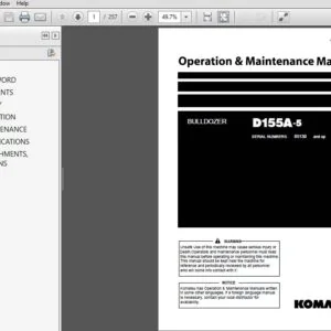 KOMATSU D155A-5 BULLDOZER OPERATION & MAINTENANCE MANUAL (SN:65139 &UP) KOMATSU D155A-5 - PDF DOWNLOAD