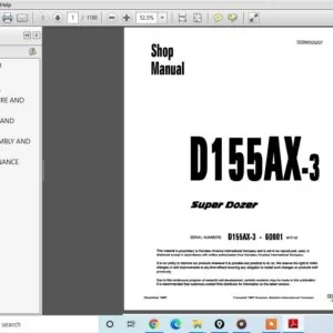 KOMATSU D155AX-3 SUPER DOZER SERVICE REPAIR MANUAL - PDF Download