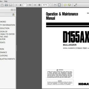 KOMATSU D155AX-5 BULLDOZER OPERATION & MAINTENANCE MANUAL (SN:70001 & UP) KOMATSU D155AX-5 - PDF DOWNLOAD