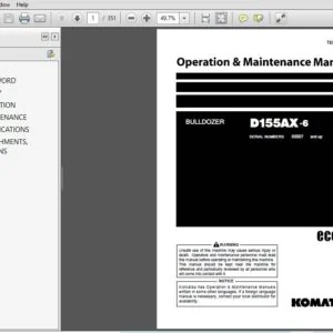 KOMATSU D155AX-6 BULLDOZER OPERATION & MAINTENANCE MANUAL (SN:80807 & UP) KOMATSU D155AX-6 - PDF DOWNLOAD