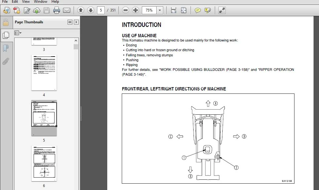 KOMATSU D155AX-6 BULLDOZER OPERATION & MAINTENANCE MANUAL (SN:80807 & UP) KOMATSU D155AX-6 - PDF DOWNLOAD - Image 2