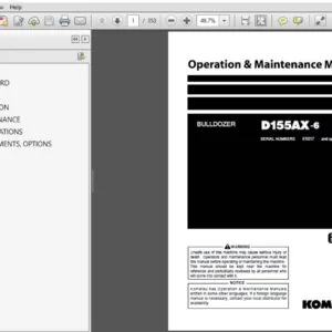 KOMATSU D155AX-6 BULLDOZER OPERATION & MAINTENANCE MANUAL (SN:81017 & UP) KOMATSU D155AX 6 - PDF DOWNLOAD