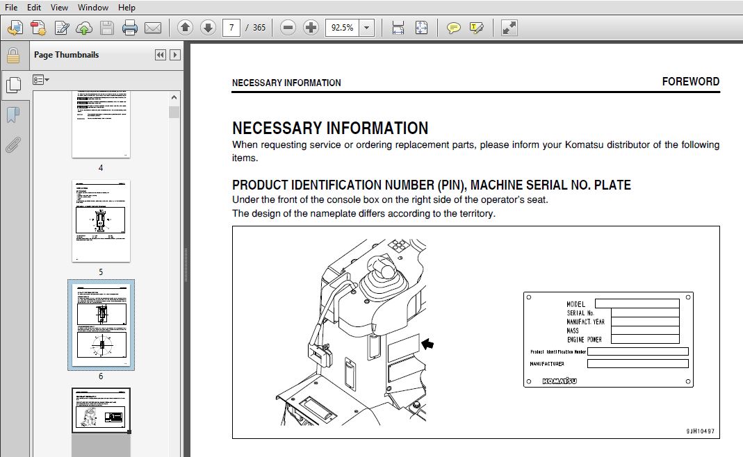 KOMATSU D155AX-6 BULLDOZER OPERATION & MAINTENANCE MANUAL (SN:81077 ...