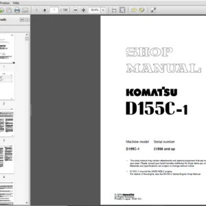 KOMATSU D155C-1 SERVICE REPAIR MANUAL (SN:31586 & Up) - PDF Download