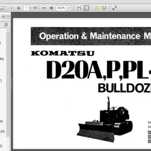 KOMATSU D20A,D20P,D20PL-5 BULLDOZER OPERATION & MAINTENANCE MANUAL (SEAM101D00) KOMATSU D20A,D20P,D20PL-5 - PDF DOWNLOAD