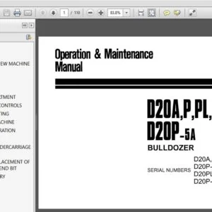 KOMATSU D20A,P,PL,PLL-5 D20P-5A BULLDOZER OPERATION & MAINTENANCE MANUAL (SEAM101D01) - PDF DOWNLOAD