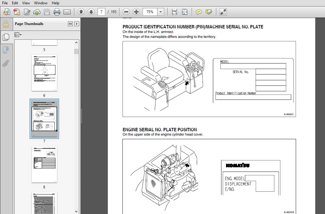 KOMATSU D21A-8E0 D21P-8E0 BULLDOZER OPERATION & MAINTENANCE MANUAL (SN:90219 and up) - PDF DOWNLOAD - Image 3