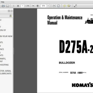 KOMATSU D275A-2 BULLDOZER OPERATION & MAINTENANCE MANUAL (SN:10001 & UP) KOMATSU D275A 2 - PDF DOWNLOAD