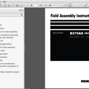 KOMATSU D275AX-5EO BULLDOZER FIELD ASSEMBLY INSTRUCTION MANUAL (SN:30001 & UP) KOMATSU D275AX-5EO - PDF DOWNLOAD