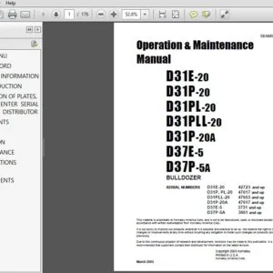 KOMATSU D31E-20 D31P-20 D31PL-20 D31PLL-20 D31P-20A D37E-5 D37P-5A BULLDOZER Operation & Maintenance Manual (SEAM015400) - PDF DOWNLOAD