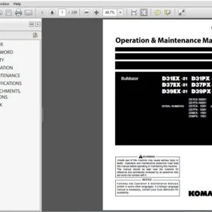 KOMATSU D31EX -21 D31PX -21 D37EX-21 D37PX-21 D39EX-21 D39PX-21 Bulldozor OPERATION & MAINTENANCE MANUAL (TEN00109-01) - PDF DOWNLOAD