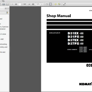 KOMATSU D31EX-22  D31PX-22   D37EX-22  D37PX-22 BULLDOZER SERVICE REPAIR MANUAL (SEN04343-08) - PDF DOWNLOAD