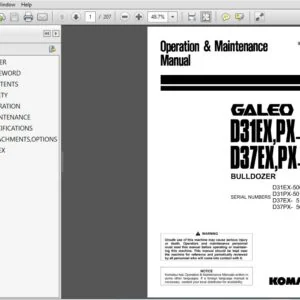 KOMATSU D31EX,PX-21 D37EX,PX-21 BULLDOZER OPERATION & MAINTENANCE MANUAL (SEAM044002T) - PDF DOWNLOAD