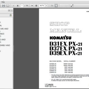 KOMATSU D31EX,PX-21 D37EX,PX-21 D39EX,PX-21 SERVICE REPAIR MANUAL (SEBM035005) - PDF DOWNLOAD