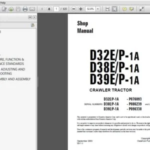 KOMATSU D32EP-1A D38EP-1A D39EP-1A CRAWLER TRACTOR SERVICE REPAIR MANUAL(CEBM004302) KOMATSU D32EP-1A - PDF DOWNLOAD