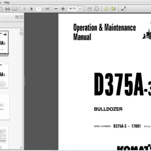 KOMATSU D375A-3 BULLDOZER OPERATION & MAINTENANCE MANUAL (SN:17001 & UP) KOMATSU D375A-3 - PDF DOWNLOAD
