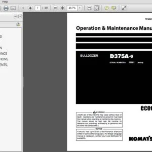 KOMATSU D375A-6 BULLDOZER OPERATION & MAINTENANCE MANUAL (SN:60001 & UP) KOMATSU D375A-6 - PDF DOWNLOAD