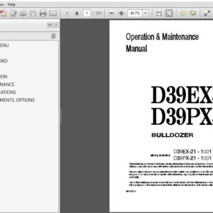 KOMATSU D39EX-21 D39PX-21 BULLDOZER OPERATION & MAINTENANCE MANUAL (SN:1001 & UP) KOMATSU D39EX-21 - PDF DOWNLOAD