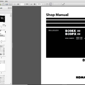KOMATSU D39EX-22 D39PX-22 BULLDOZER SERVICE REPAIR MANUAL (SEN04041-05)`- PDF DOWNLOAD