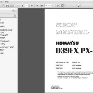KOMATSU D39EX,PX-21 SERVICE REPAIR MANUAL (SN:1001 & UP) - PDF DOWNLOAD