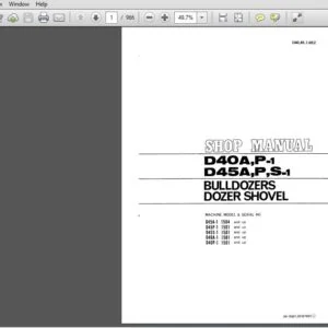 KOMATSU D40A,P-1 D45A,P,S-1 BULLDOZERS DOZER SHOVEL SERVICE REPAIR MANUAL (SN:1504 & UP)(SN:1501 & UP) - PDF DOWNLOAD