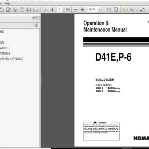 KOMATSU D41E,P-6 BULLDOZER Operation & Maintenance Manual (EEAM024200) KOMATSU D41E,P-6 - PDF DOWNLOAD