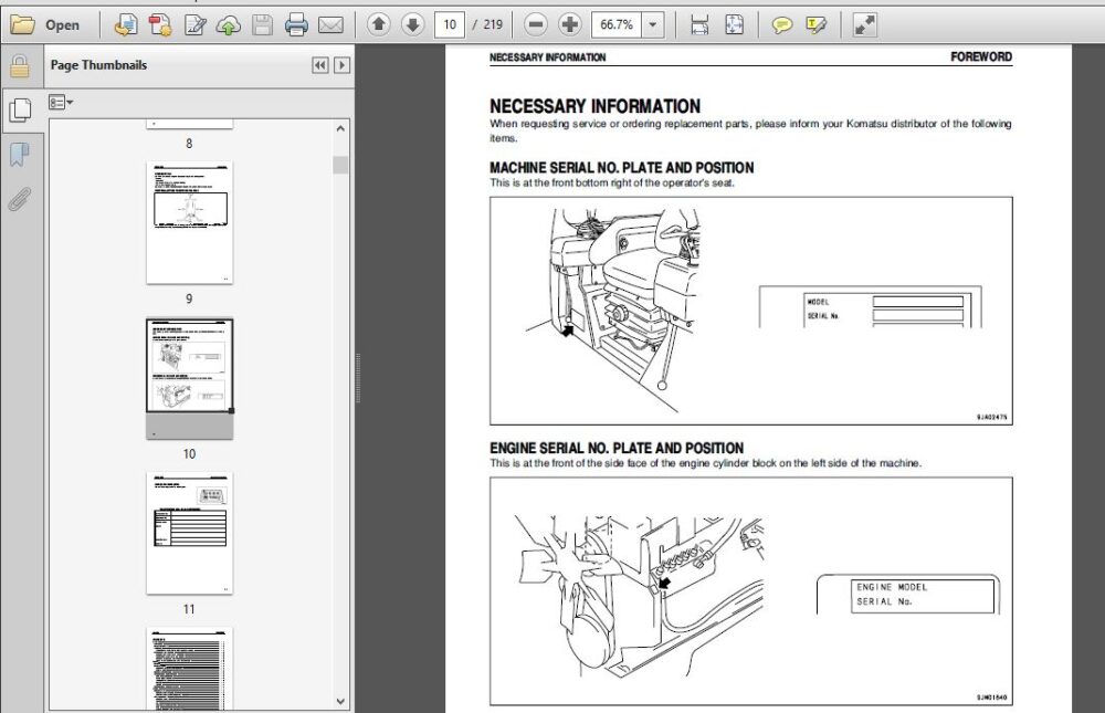 KOMATSU D41E,P-6 BULLDOZER Operation & Maintenance Manual (SN:B30001 ...