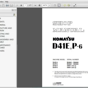 KOMATSU D41E,P-6 SERVICE REPAIR MANUAL (SN:B20001-B40000)(SN:50001 & UP) - PDF DOWNLOAD