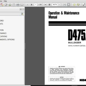 KOMATSU D475A-3 BULLDOZER OPERATION & MAINTENANCE MANUAL (SN:10685 & UP) KOMATSU D475A 3 - PDF DOWNLOAD