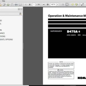 KOMATSU D475A-5 SUPERDOZER OPERATION & MAINTENANCE MANUAL (SN:20001 & UP) KOMATSU D475A-5 - PDF DOWNLOAD