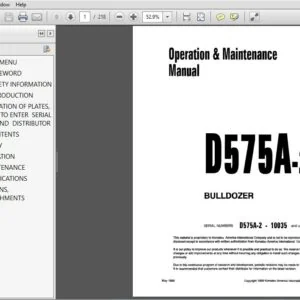 KOMATSU D575A-2 BULLDOZER Operation & Maintenance Manual (SN:10035 & UP) KOMATSU D575A 2 - PDF DOWNLOAD