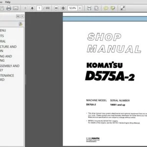 KOMATSU D575A-2 SERVICE REPAIR MANUAL (SN:10001 & UP) - PDF DOWNLOAD