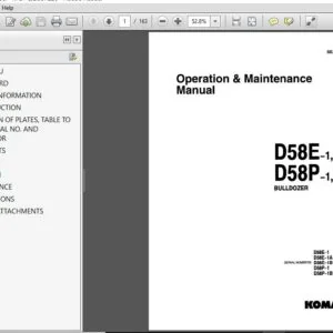 KOMATSU D58E-1,1A,1B D58P-1,1B BULLDOZER OPERATION & MAINTENANCE MANUAL (SEAMU1340105) - PDF DOWNLOAD