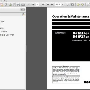 KOMATSU D61EXI-23 D61PXI-23 BULLDOZER OPERATION & MAINTENANCE MANUAL (SN:30324 & UP) - PDF DOWNLOAD