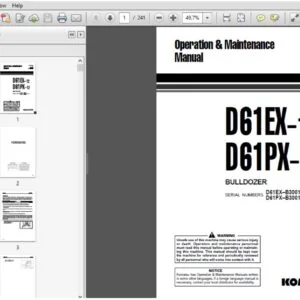 KOMATSU D61EX–12 D61PX–12 BULLDOZER Operation & Maintenance Manual (SN:B3001 & UP) - PDF DOWNLOAD