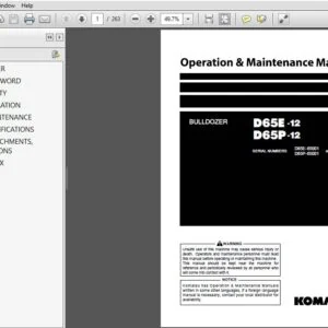 KOMATSU D65E-12 D65P-12 BULLDOZER OPERATION & MAINTENANCE MANUAL (SN:65001 & UP) KOMATSU D65E-12 - PDF DOWNLOAD