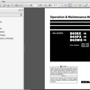 KOMATSU D65EX-15 D65PX-15 D65WX-15 BULLDOZER OPERATION & MAINTENANCE MANUAL (TEN00057-03) - PDF DOWNLOAD