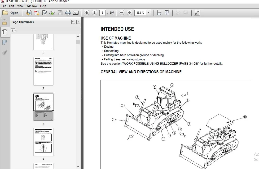 KOMATSU D65EX-15E0 D65PX-15E0 D65WX-15E0 OPERATION & MAINTENANCE MANUAL (SN:69001 & UP) - PDF DOWNLOAD - Image 4