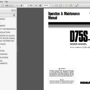 KOMATSU D75S-5 DOZER SHOVEL OPERATION & MAINTENANCE MANUAL (SN:16538 & UP) KOMATSU D75S-5 - PDF DOWNLOAD