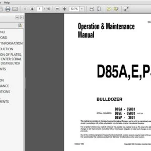 KOMATSU D85A-21, D85E-21, D85P-21 BULLDOZER Operation & Maintenance Manual (SEAM010500) - PDF DOWNLOAD