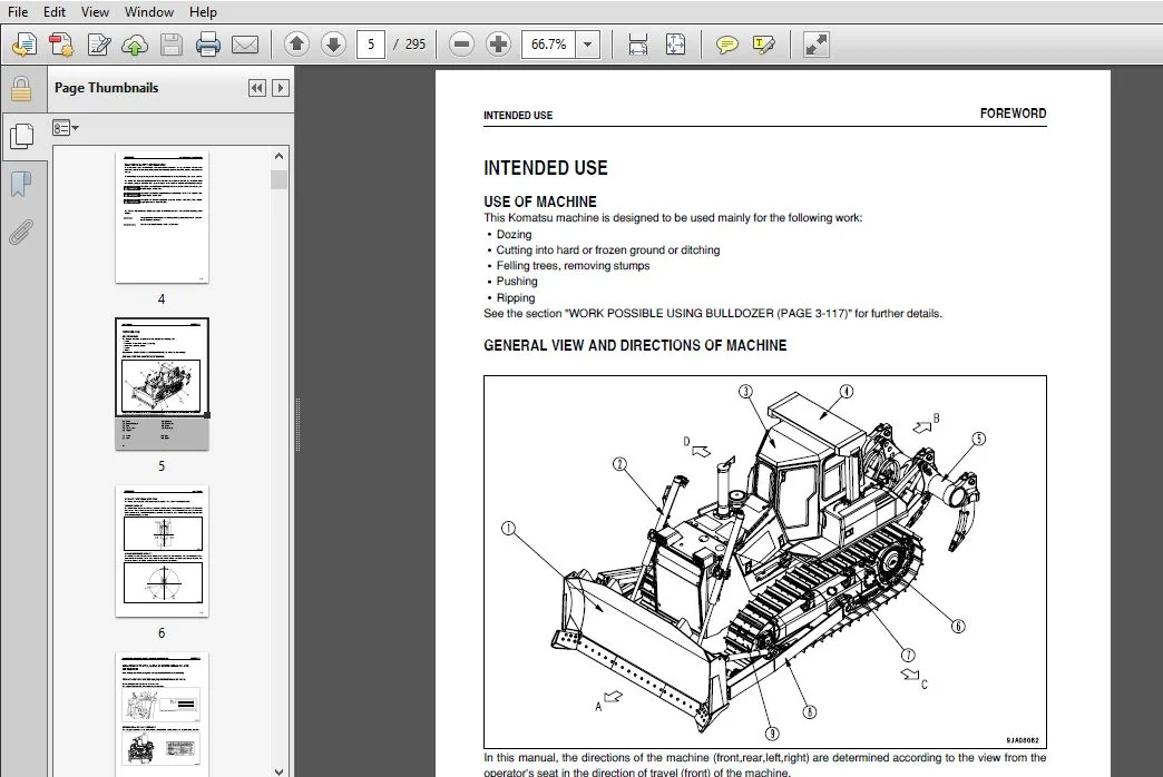 KOMATSU D85EX-15E0 D85PX-15E0 BULLDOZER OPERATION & MAINTENANCE MANUAL (SN:11474 & UP) KOMATSU D85EX-15E0 - PDF DOWNLOAD - Image 3