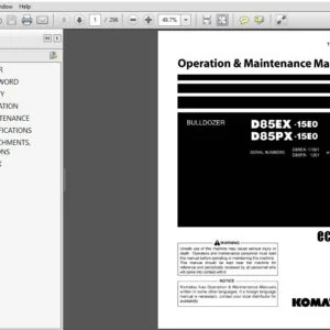 KOMATSU D85EX-15E0 D85PX-15E0 BULLDOZER OPERATION & MAINTENANCE MANUAL (TEN00102-05) - PDF DOWNLOAD