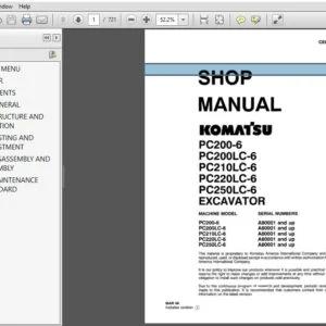 KOMATSU EXCAVATOR PC200-6 PC200LC-6 PC210-6 PC220LC-6 PC250LC-6 SHOP SERVICE MANUAL CEBMX20601 - PDF DOWNLOAD
