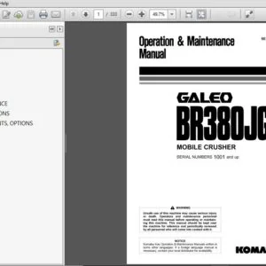 KOMATSU GALEO BR380JG-1 MOBILE CRUSHER OPERATION & MAINTENANCE MANUAL (SN:1001 & UP) KOMATSU GALEO BR380JG-1 - PDF DOWNLOAD