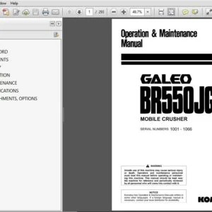 KOMATSU GALEO BR550JG-1 MOBILE CRUSHER OPERATION & MAINTENANCE MANUAL (SN:1001-1066) - PDF DOWNLOAD